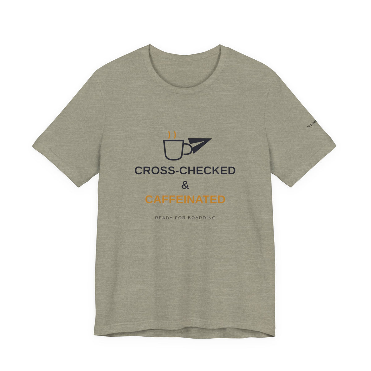 Cross-Checked and Caffeinated Tee — Aviation-Inspired Coffee Shirt