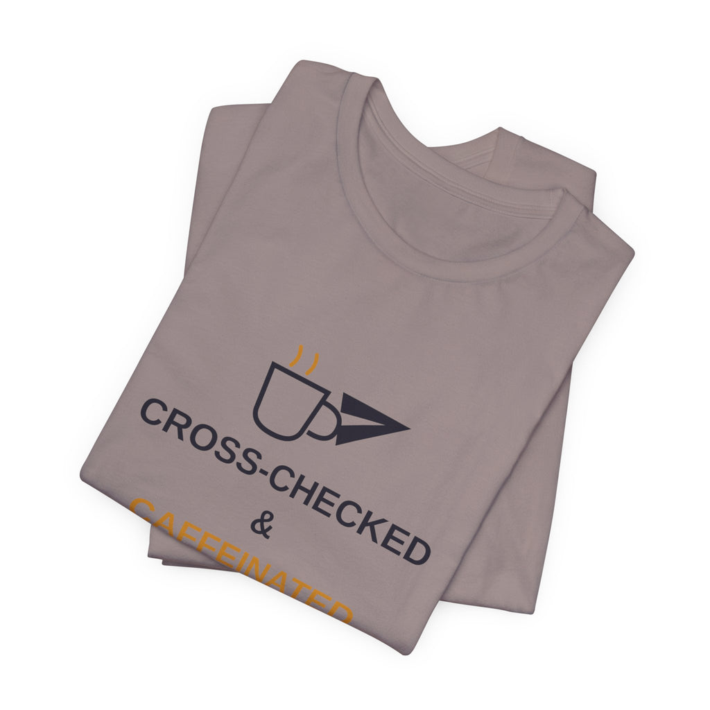 Cross-Checked and Caffeinated Tee — Aviation-Inspired Coffee Shirt