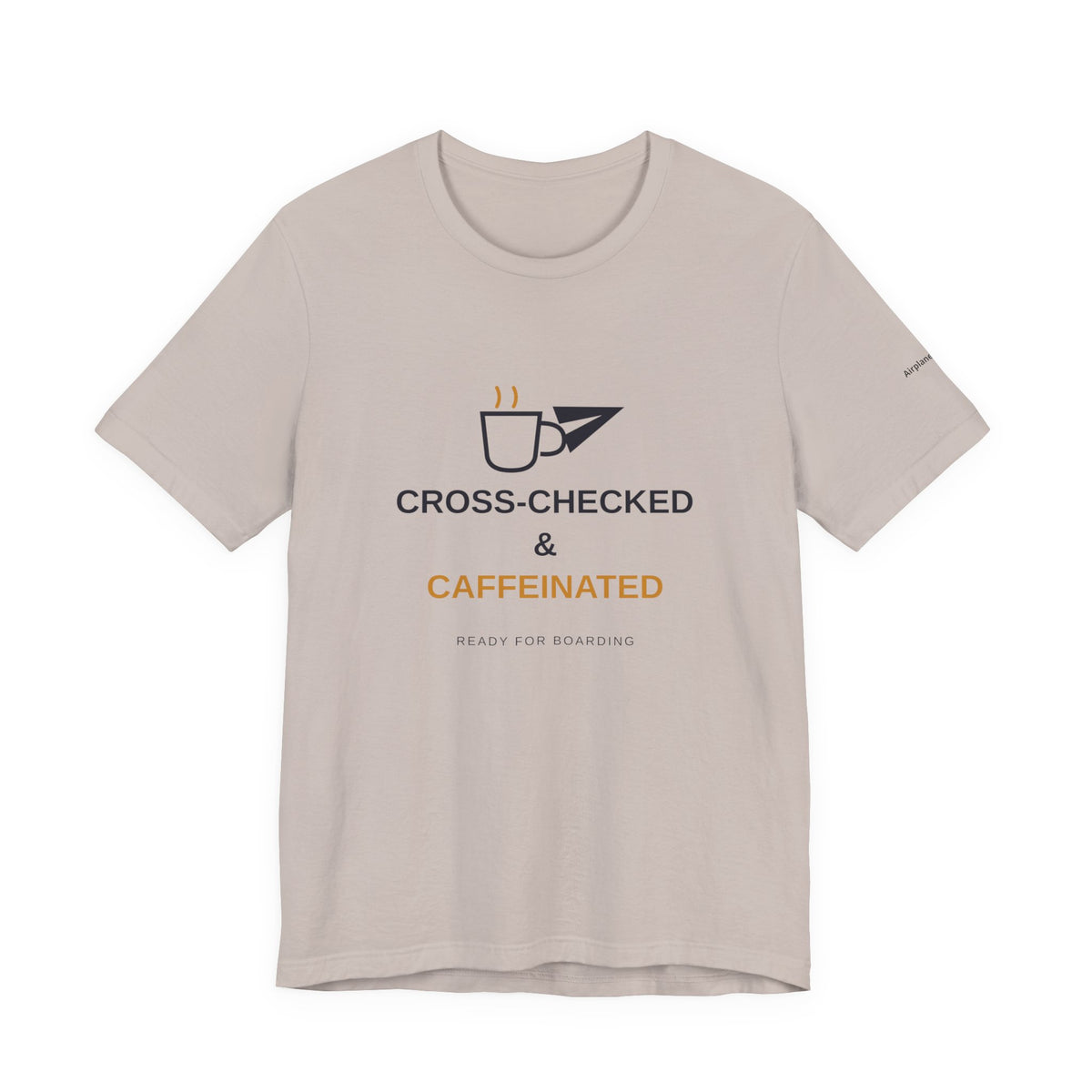 Cross-Checked and Caffeinated Tee — Aviation-Inspired Coffee Shirt