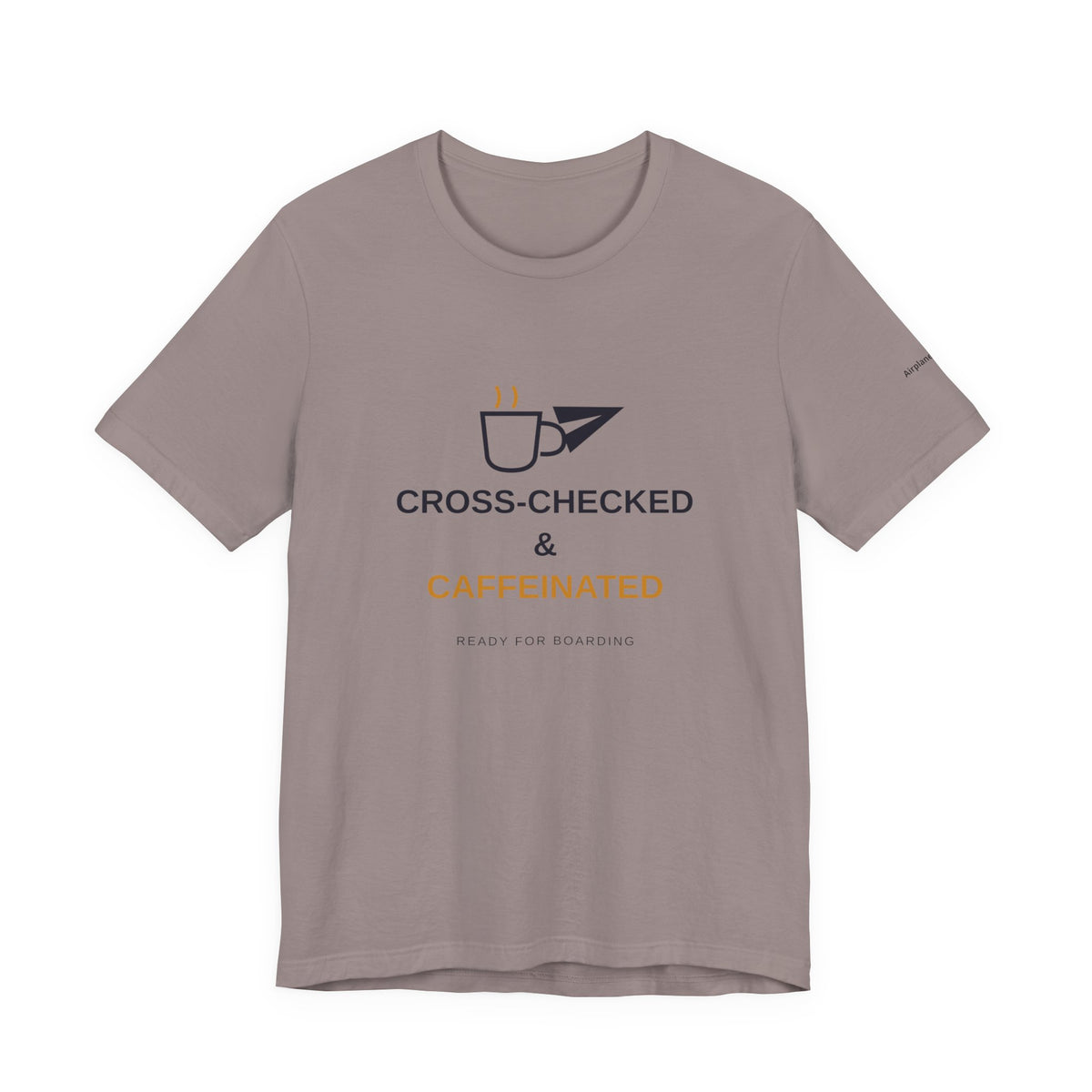 Cross-Checked and Caffeinated Tee — Aviation-Inspired Coffee Shirt