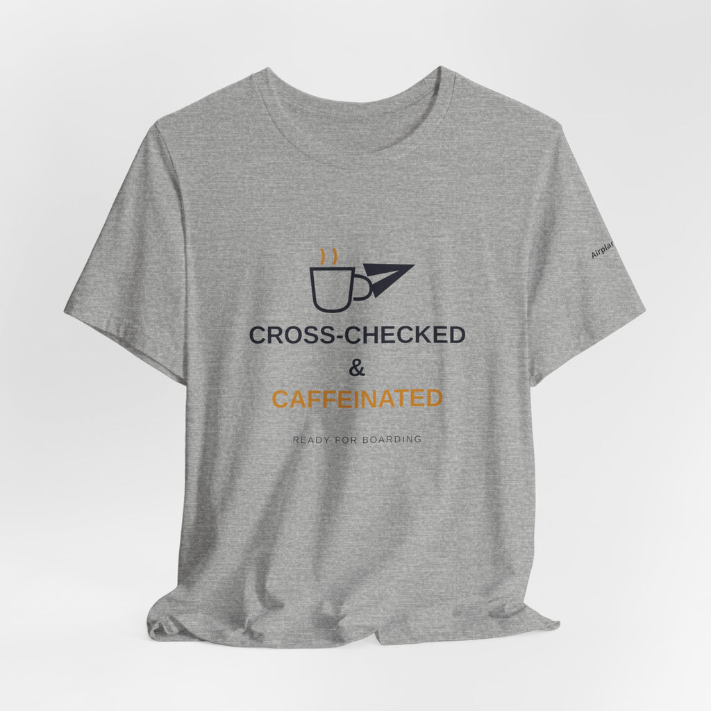 Cross-Checked and Caffeinated Tee — Aviation-Inspired Coffee Shirt