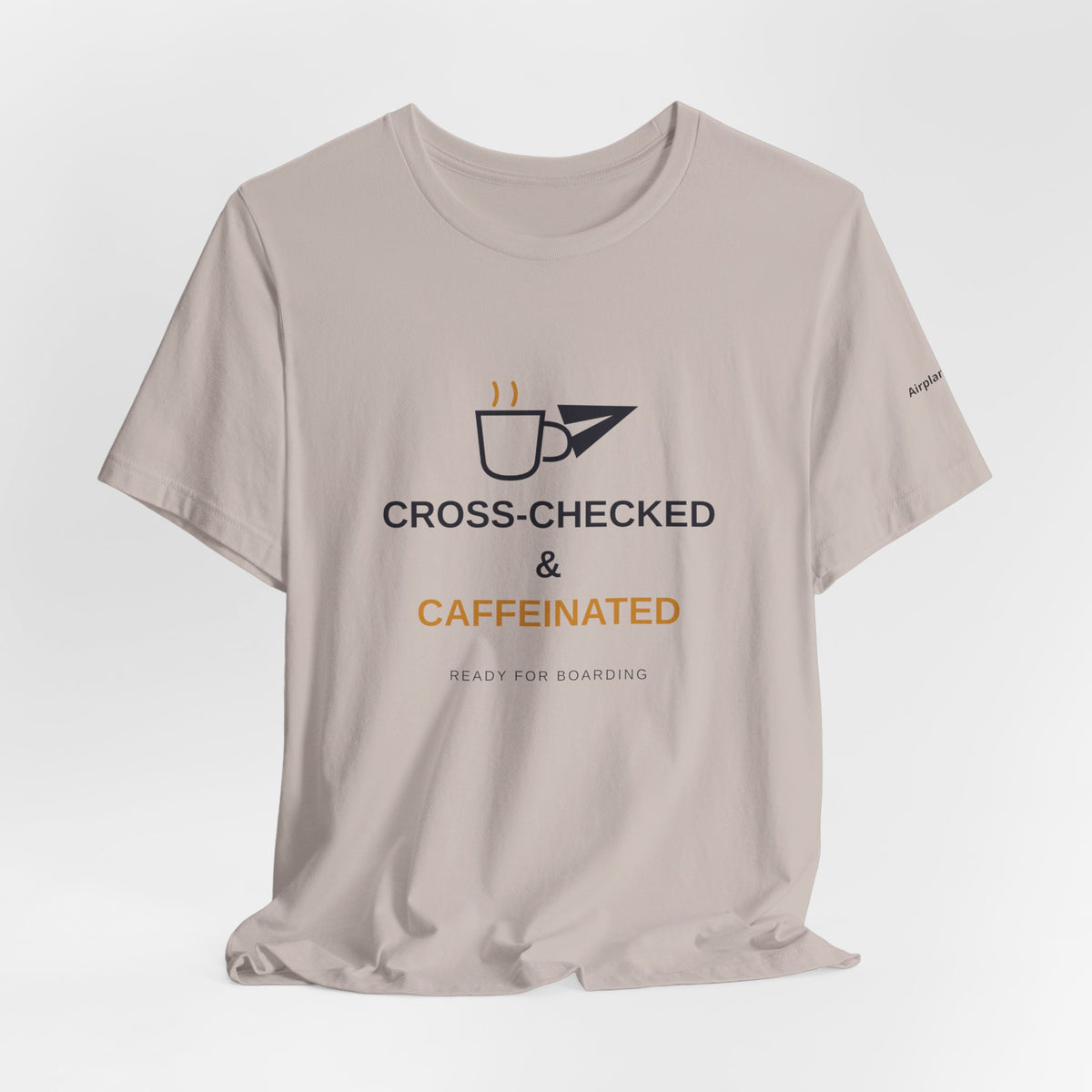 Cross-Checked and Caffeinated Tee — Aviation-Inspired Coffee Shirt