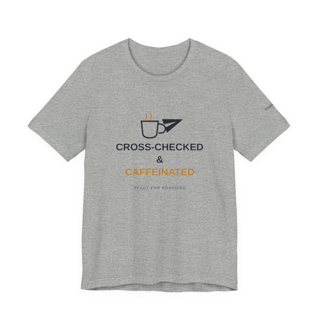 Cross-Checked and Caffeinated Tee — Aviation-Inspired Coffee Shirt
