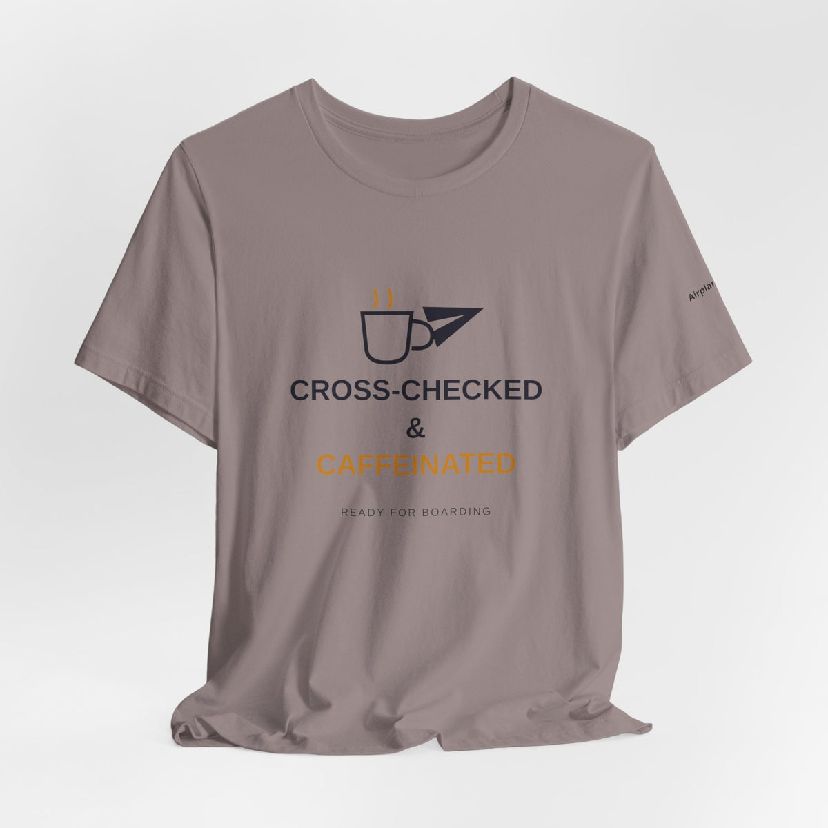 Cross-Checked and Caffeinated Tee — Aviation-Inspired Coffee Shirt