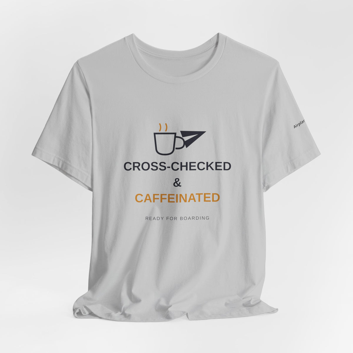 Cross-Checked and Caffeinated Tee — Aviation-Inspired Coffee Shirt