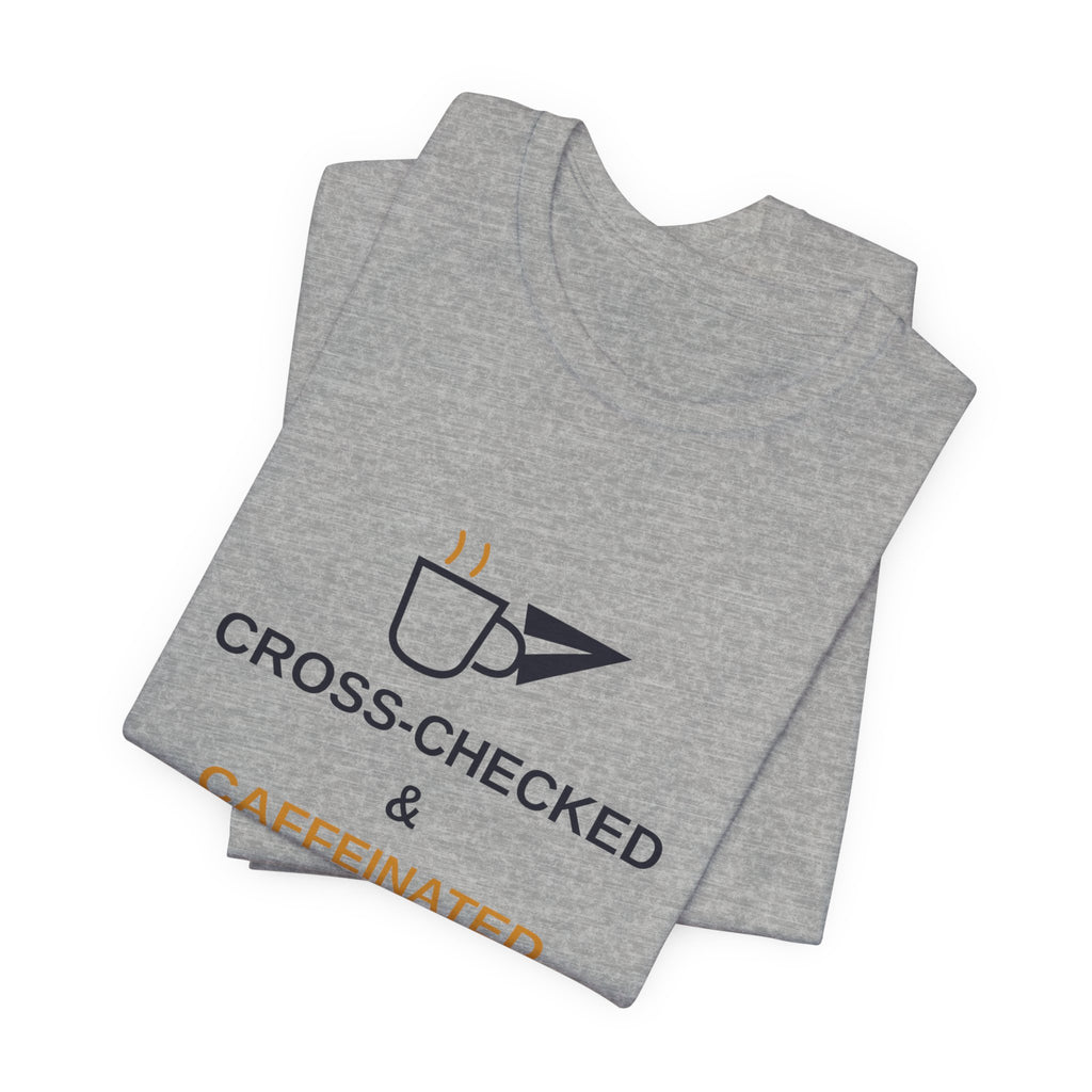 Cross-Checked and Caffeinated Tee — Aviation-Inspired Coffee Shirt
