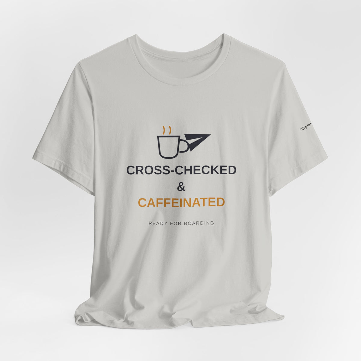 Cross-Checked and Caffeinated Tee — Aviation-Inspired Coffee Shirt